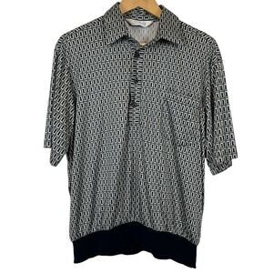 D'Accord In Accord With The Times Vintage Mens Stretch Knit Top Shirt Blue sz L